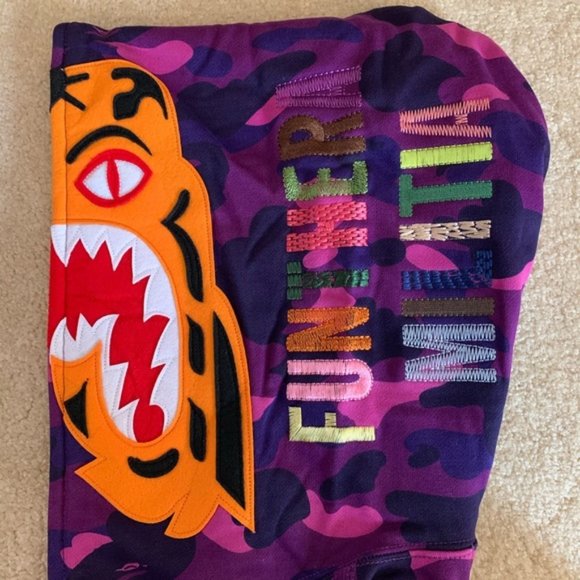 Bape / A Bathing Ape Tiger Purple Zip-Up Hoodie